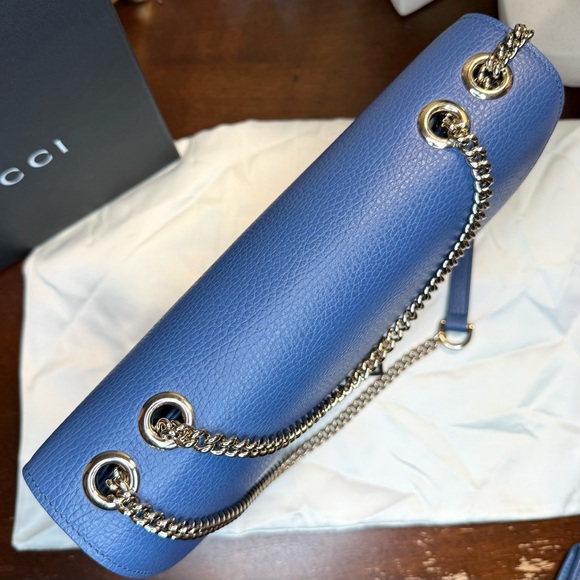 EUC Gucci Medium Leather Dollar Interlocking GG Chain Bag & Matching Wallet - Picture 8 of 17